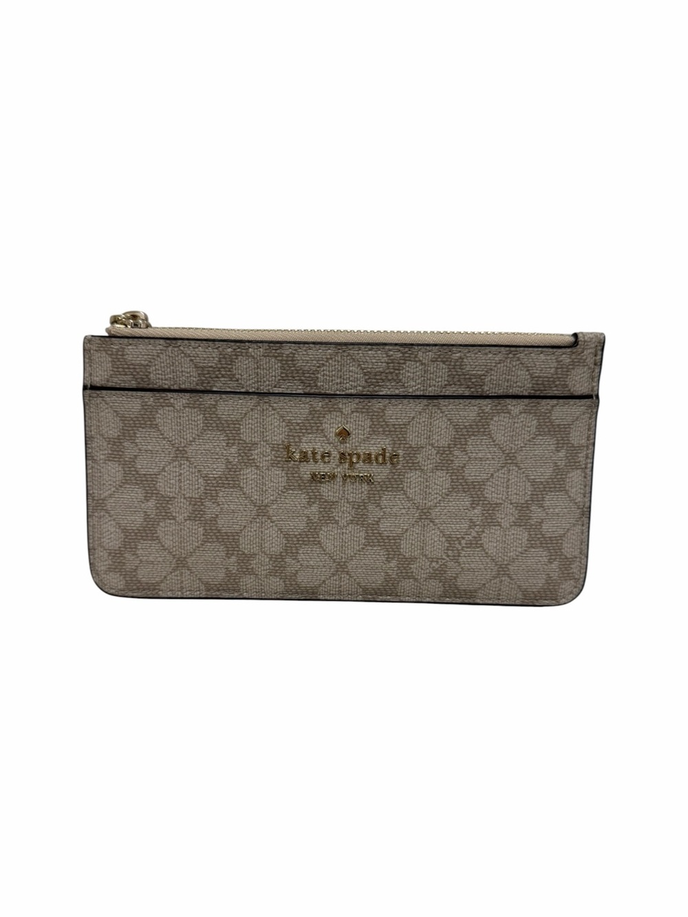 Kate Spade Rectangle Cream/Taupe Leather Wallet